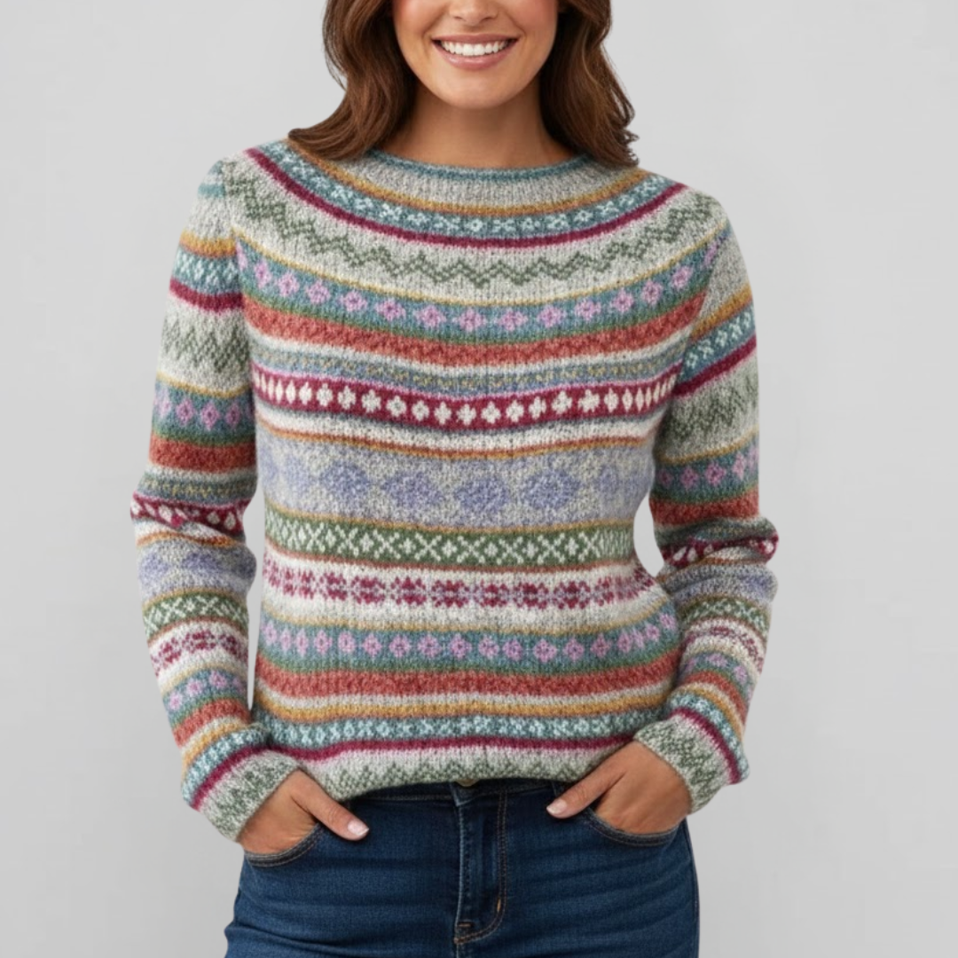 Vintage Dzianinowy Sweter Damski Retro Casual