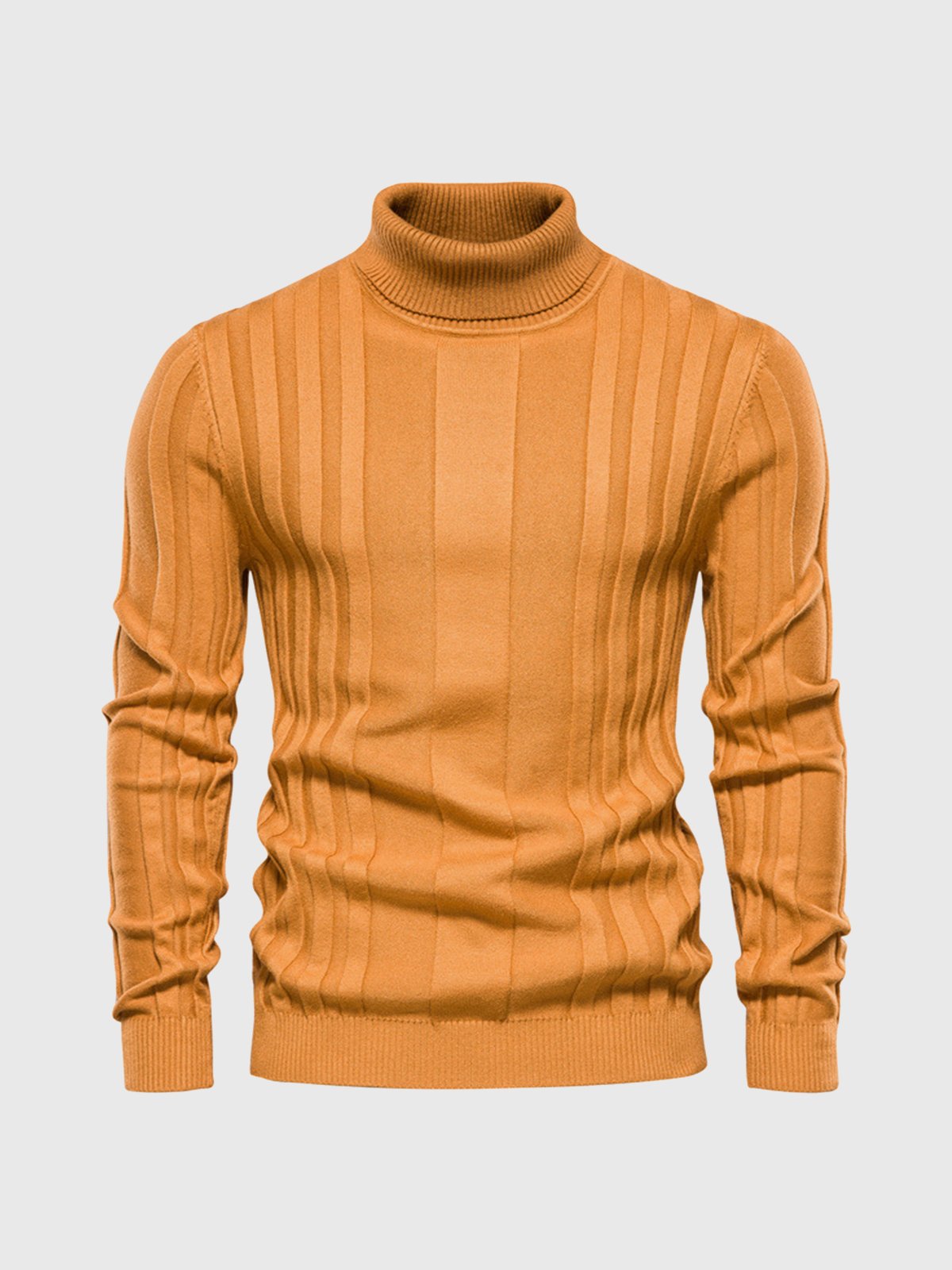 Męski golf – Dopasowany sweter z dzianiny o prążkowanym wzorze