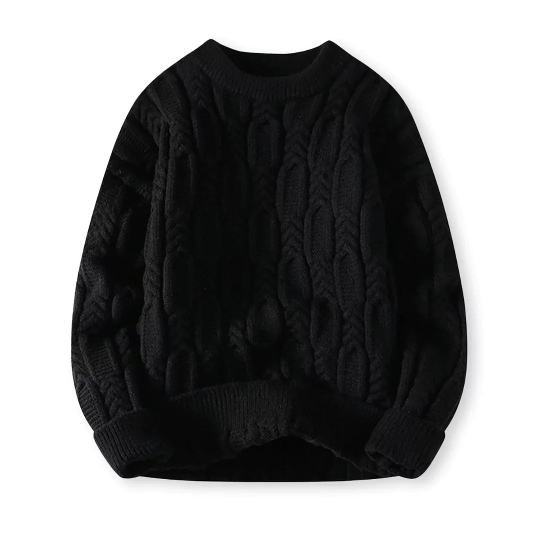 Męski sweter w paski – Nowoczesny dzianinowy sweter z okrągłym dekoltem