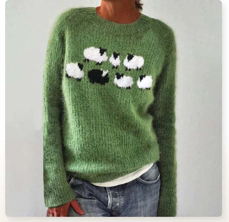 Sweter retro z wygodnym krojem i stylowym designem