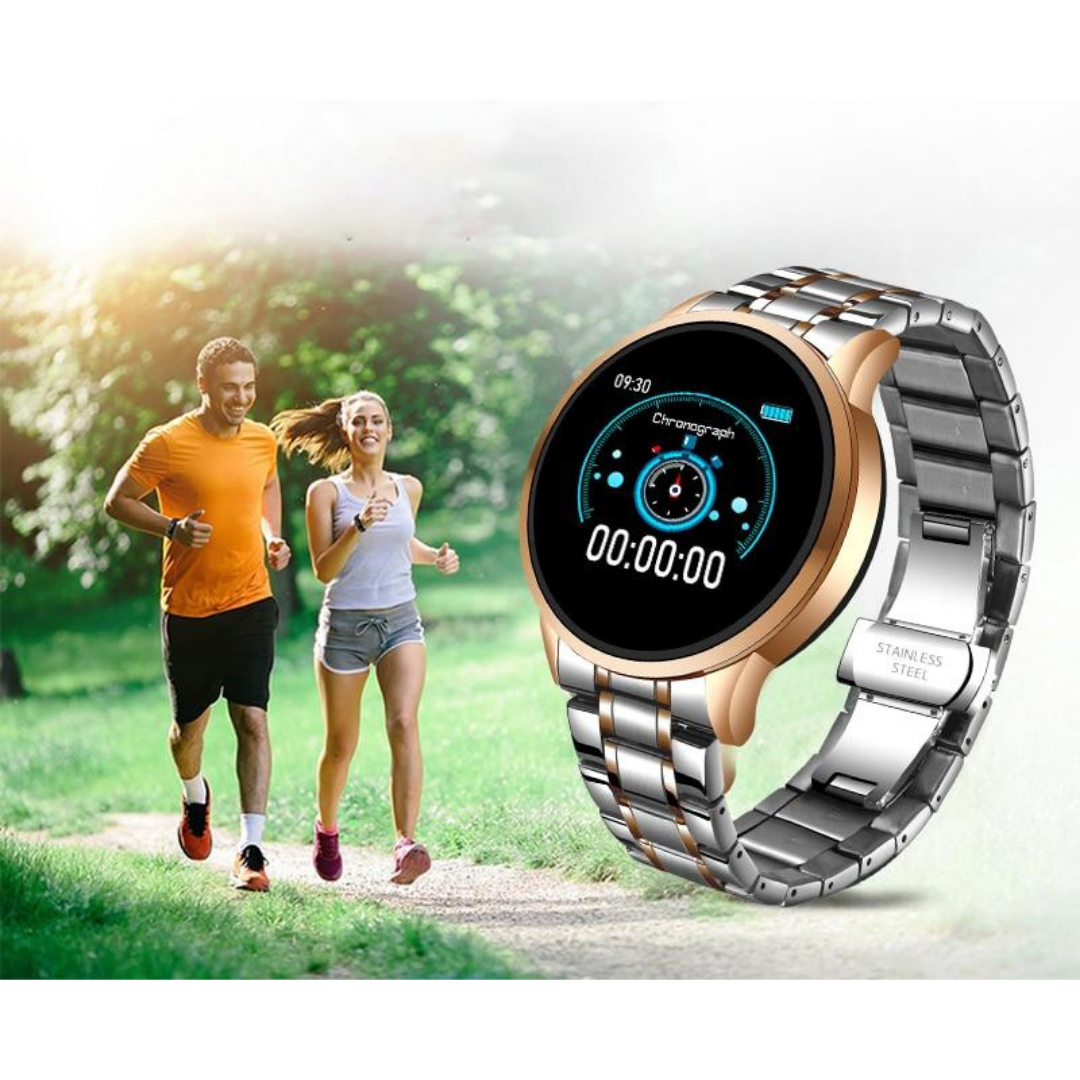 Smartwatch – Klasyczny Design Wodoodporny z Pulsometrem