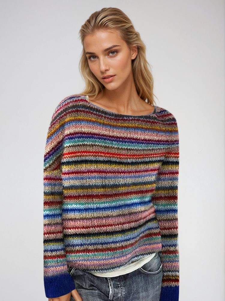 Sweter retro z wygodnym krojem i stylowym designem
