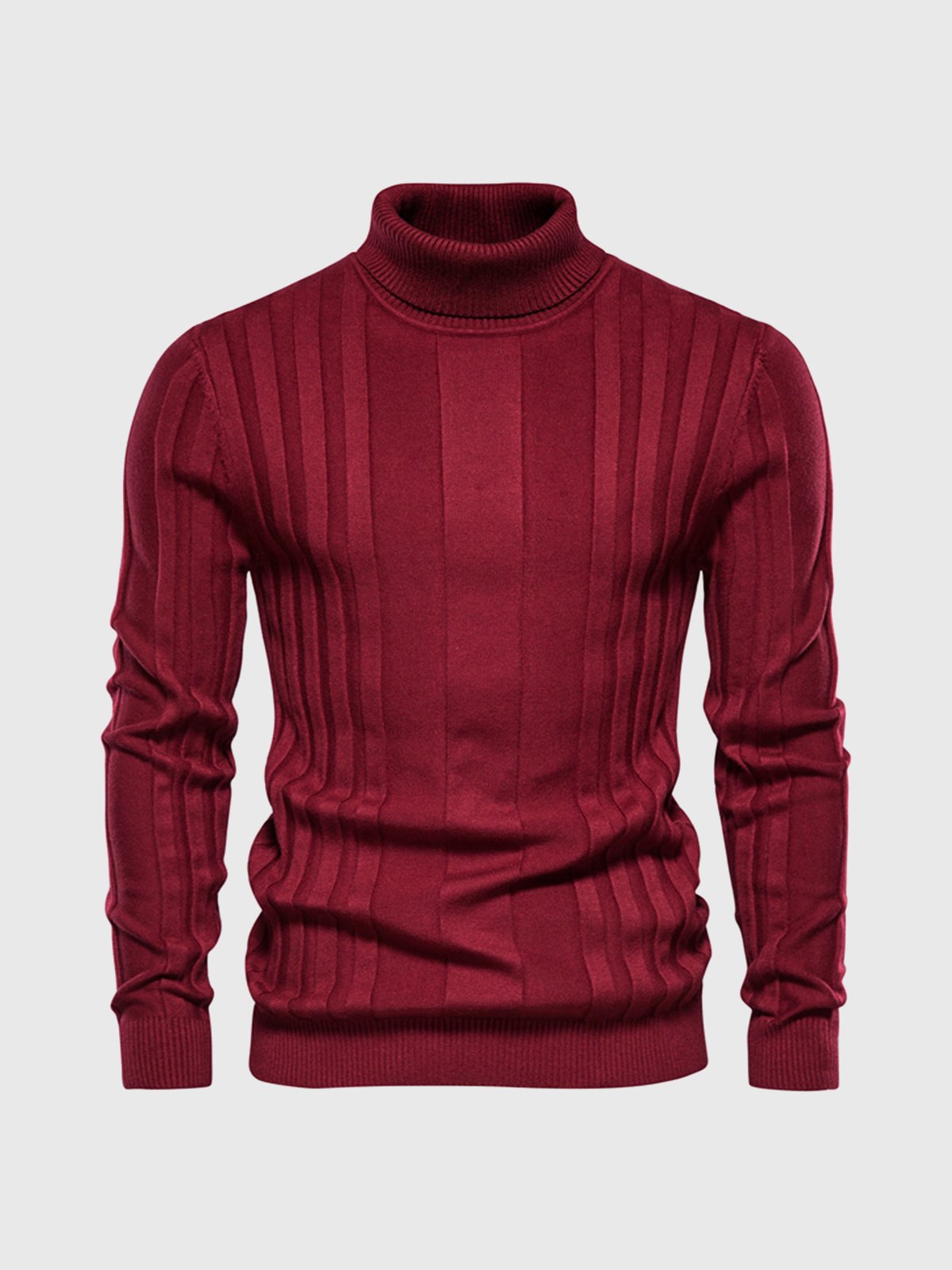 Męski golf – Dopasowany sweter z dzianiny o prążkowanym wzorze