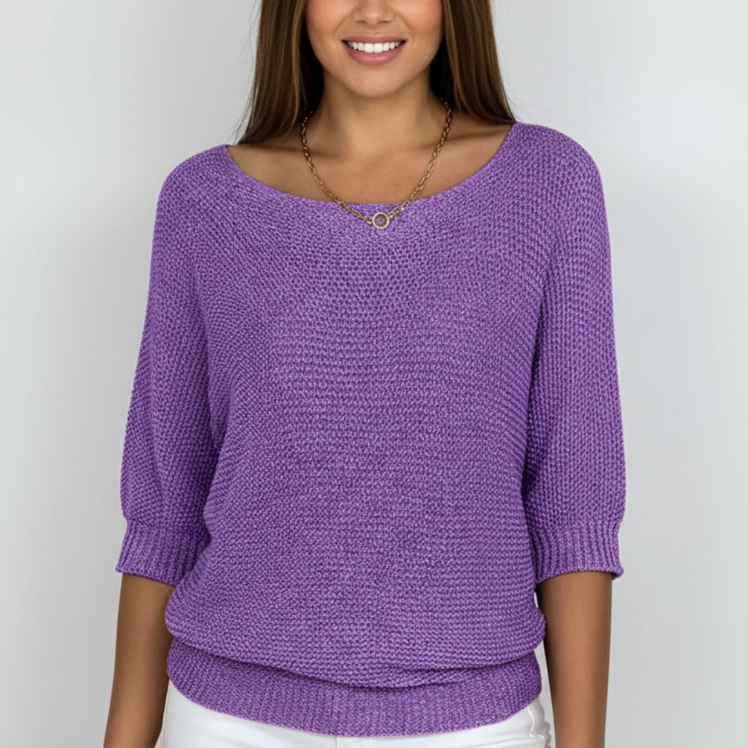 Damski sweter z dekoltem typu scoop – elegancki i wygodny krój