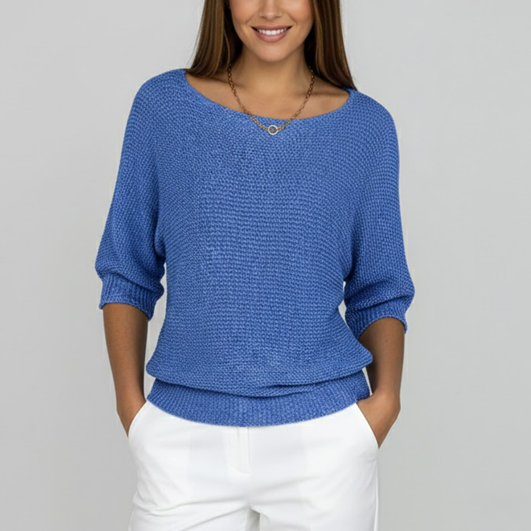 Damski sweter z dekoltem typu scoop – elegancki i wygodny krój