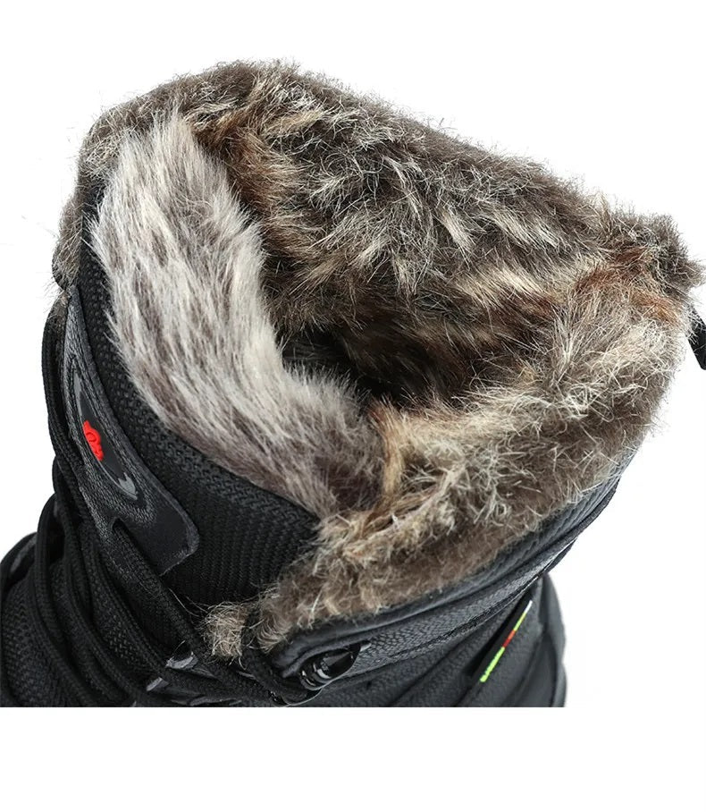 Męskie Wysokie Buty Zimowe – Ciepłe Wygodne Outdoorowe Śniegowce