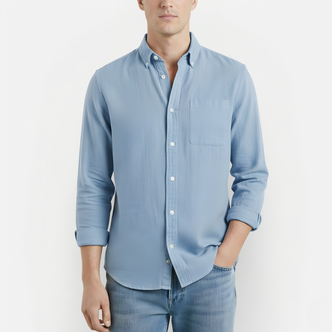 Męska Koszula Vintage z Długim Rękawem – Casual i Elegancka