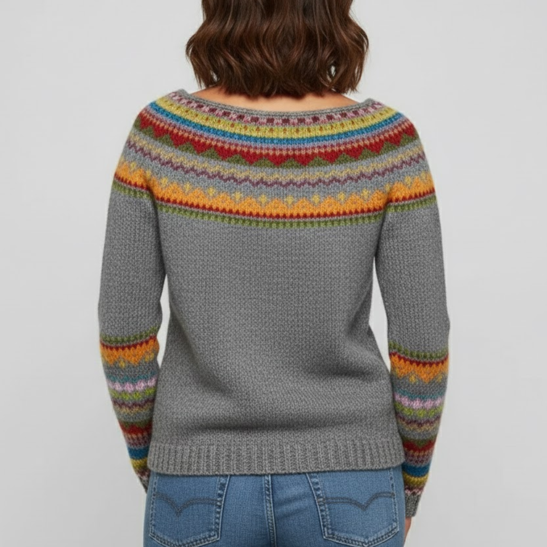 Vintage Dzianinowy Sweter Damski Retro Casual