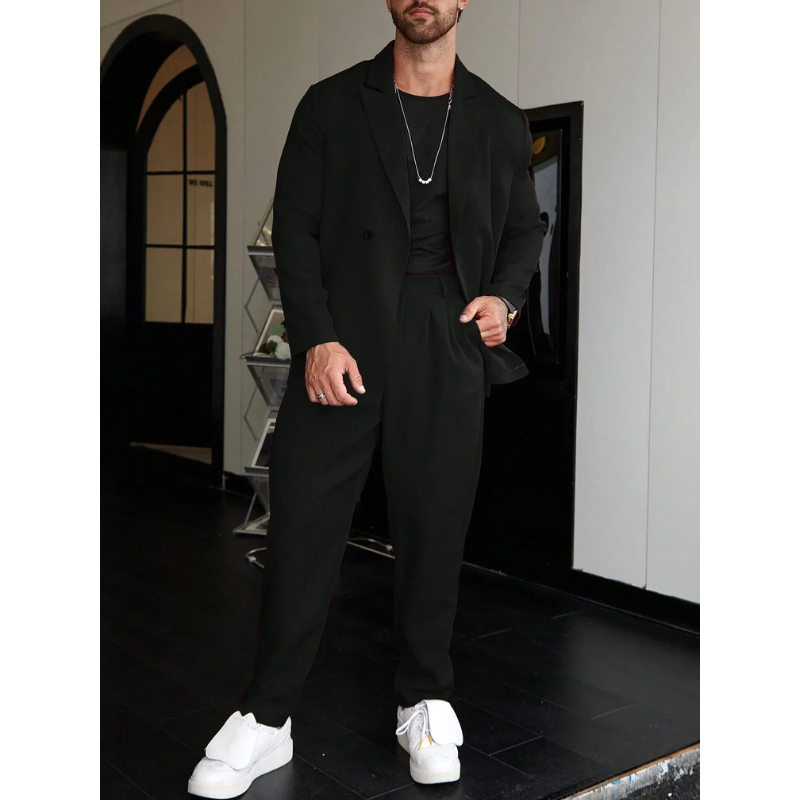 Męski Garnitur Dwuczęściowy – Stylowy Casual Zestaw z Marynarką i Spodniami