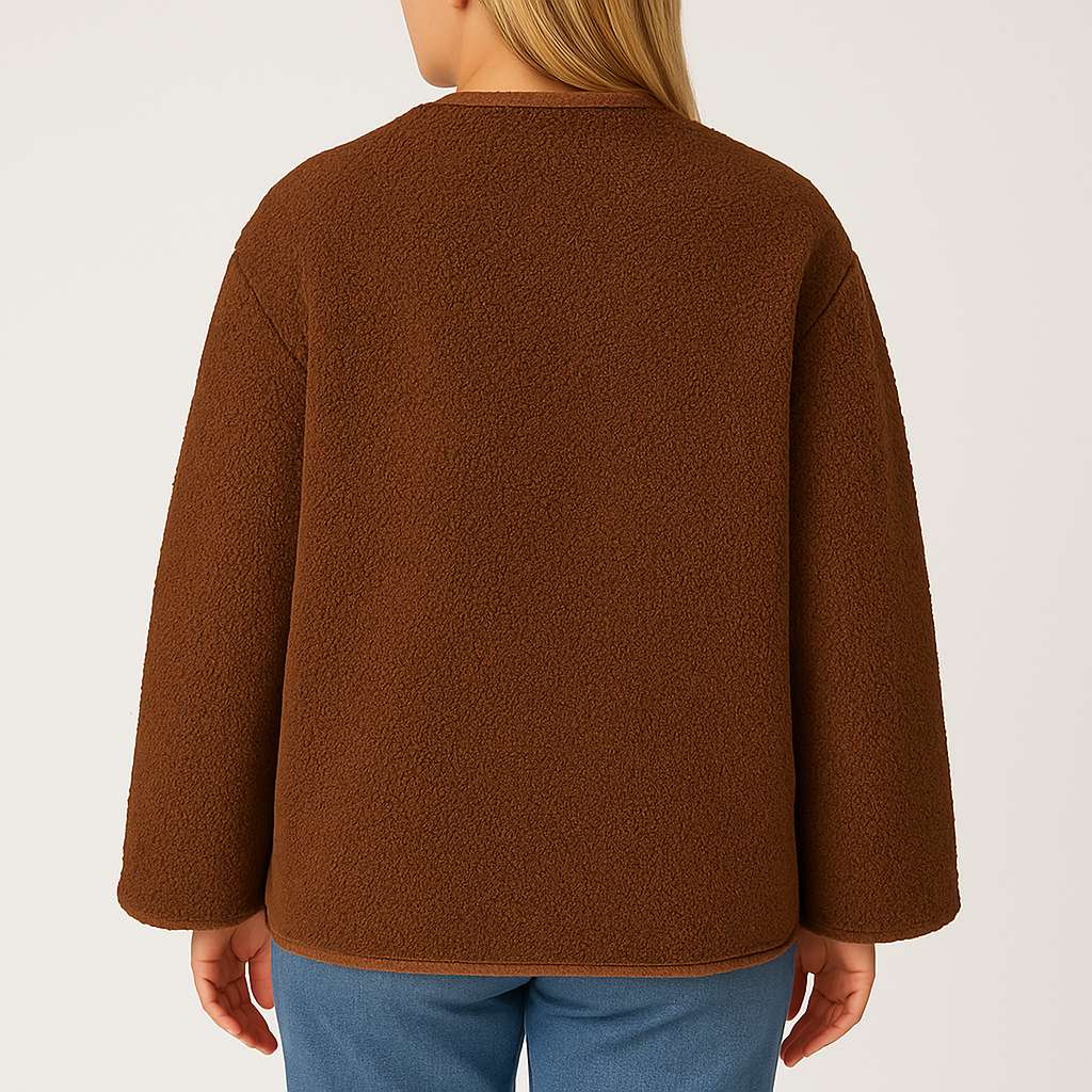 Damska bluza polarowa z zapięciem na guziki jesień zima