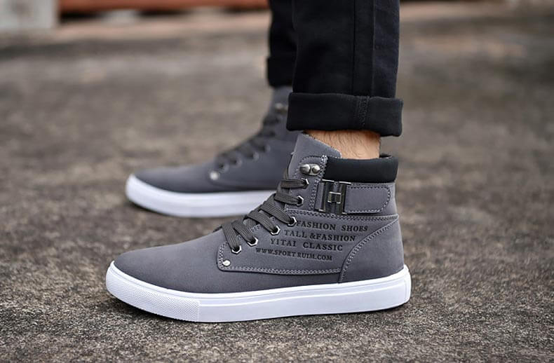 Męskie casualowe buty za kostkę – wygodne stylowe sneakersy