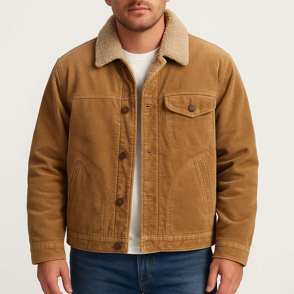 Męska kurtka sztruksowa z podszewką – jesień i zima