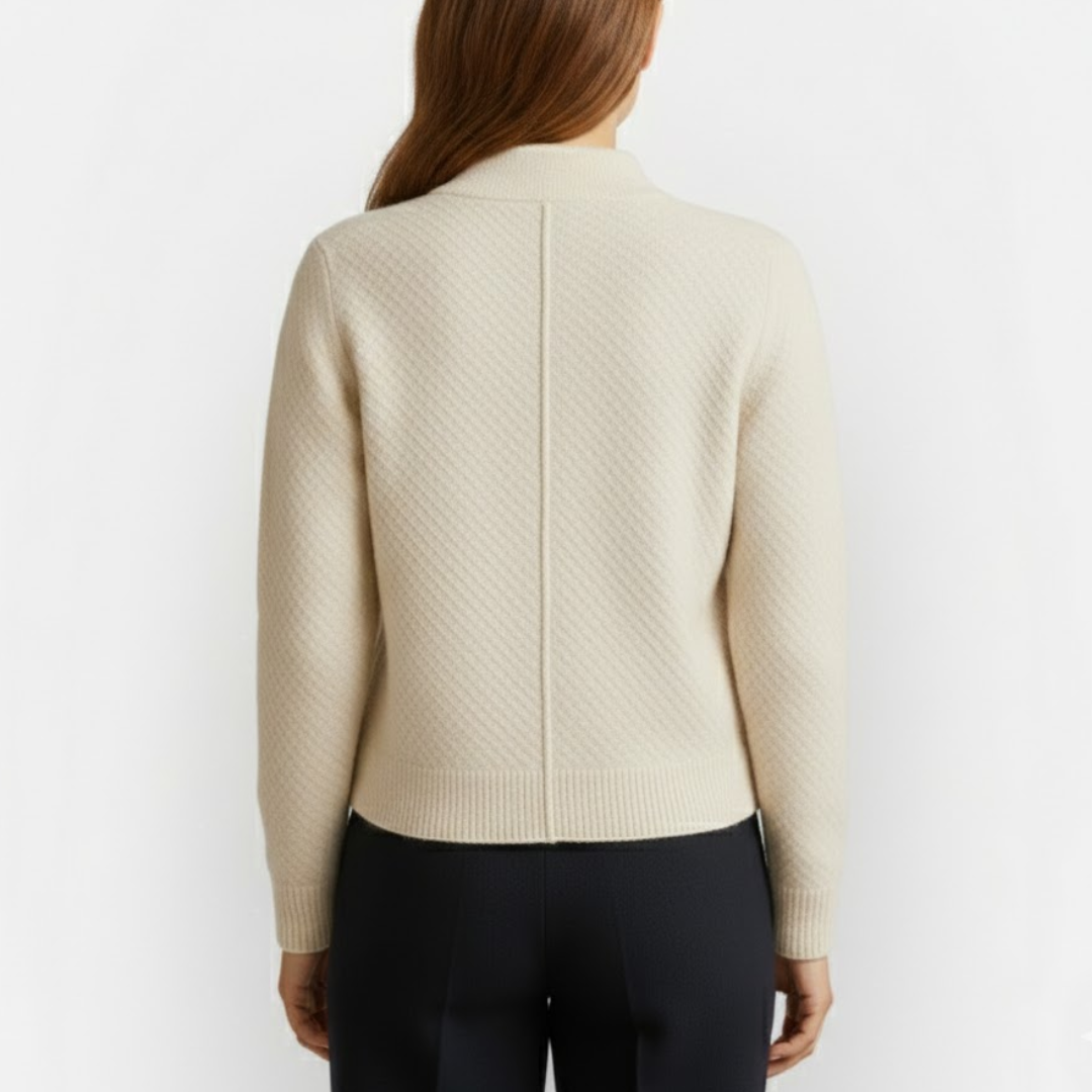 Damski sweter z guzikami i okrągłym dekoltem