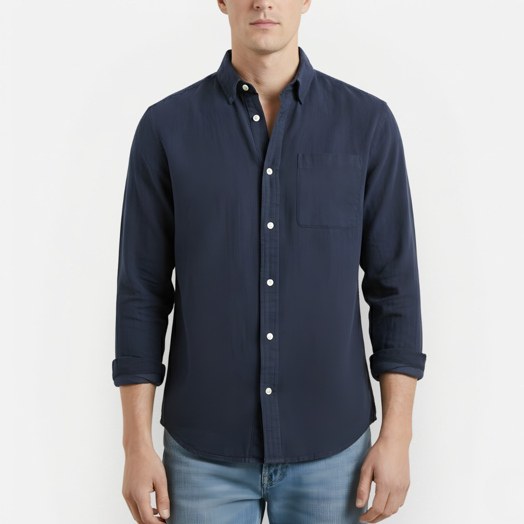 Męska Koszula Vintage z Długim Rękawem – Casual i Elegancka