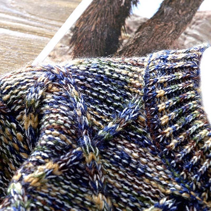 Męski sweter z wzorem – Ciepły dziergany sweter w stylu vintage