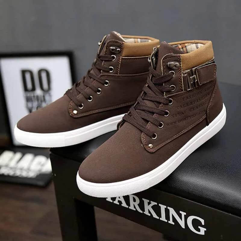 Męskie casualowe buty za kostkę – wygodne stylowe sneakersy