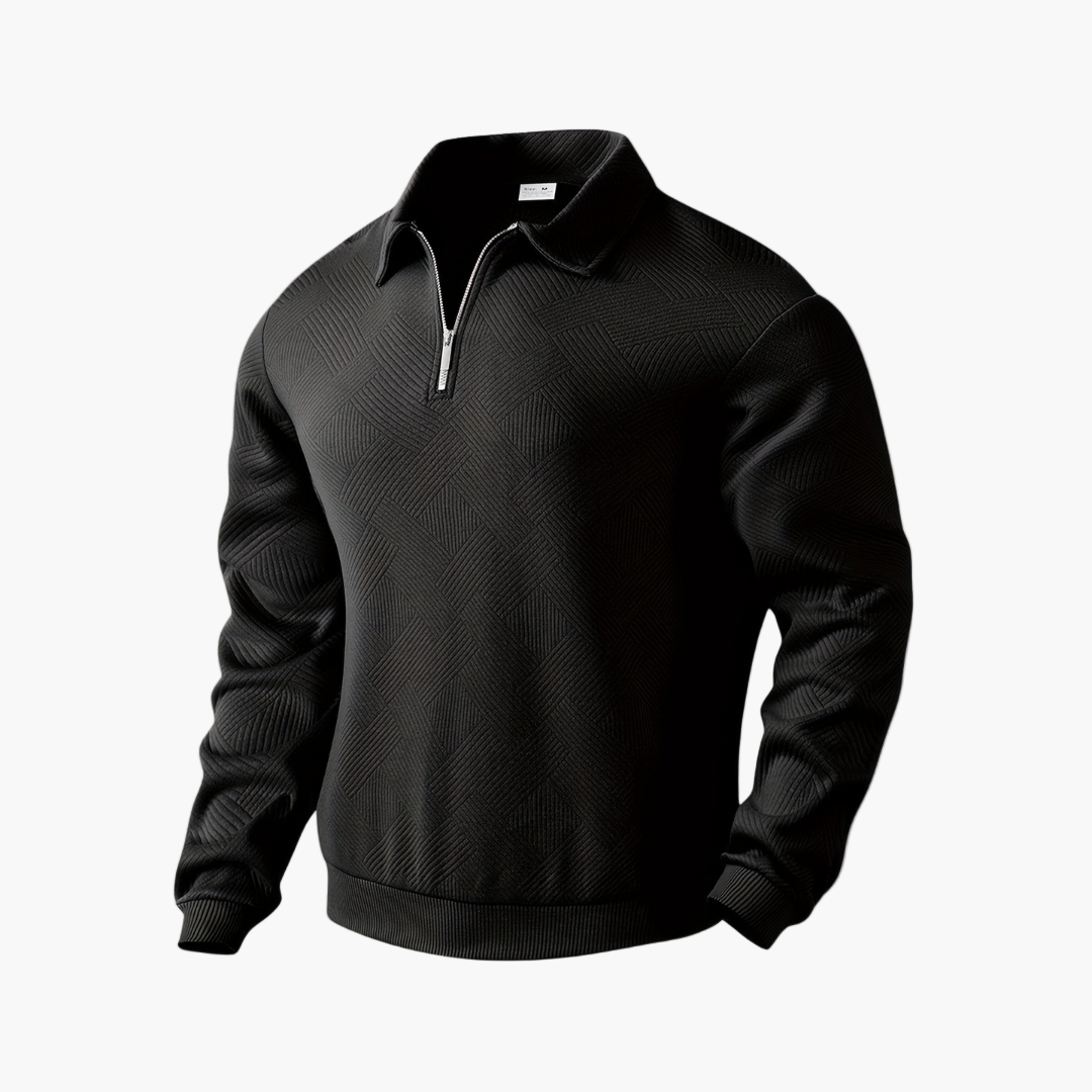Męski sweter polo z zamkiem – Klasyczny i wygodny design