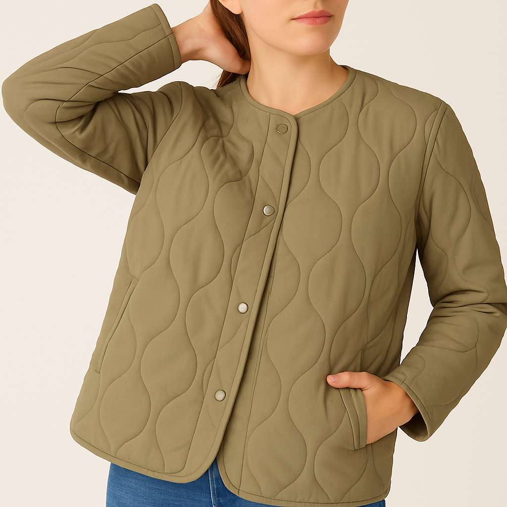 Damska pikowana kurtka lekka z kieszeniami