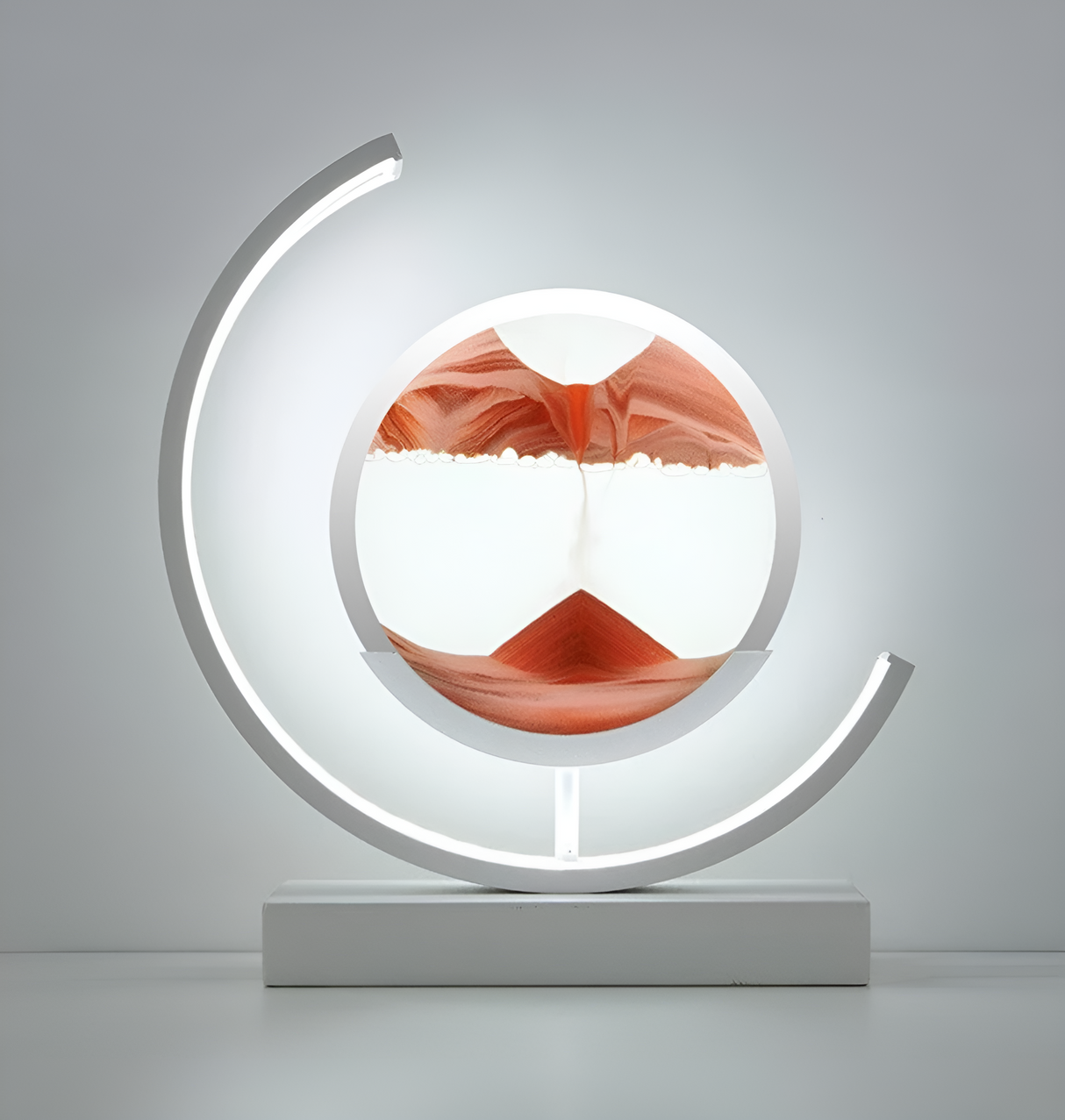 Lampa stołowa z piaskową sztuką – Dekoracyjna lampa z ruchomym wzorem z piasku