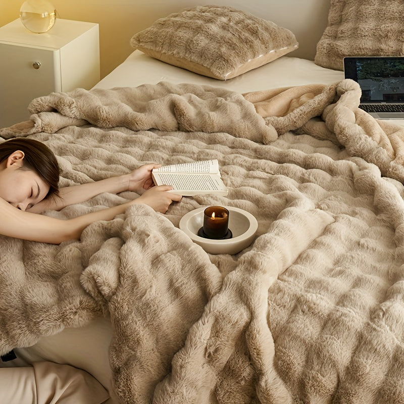 Puszysty luksusowy koc – Ciepły i stylowy pled na każdą porę roku