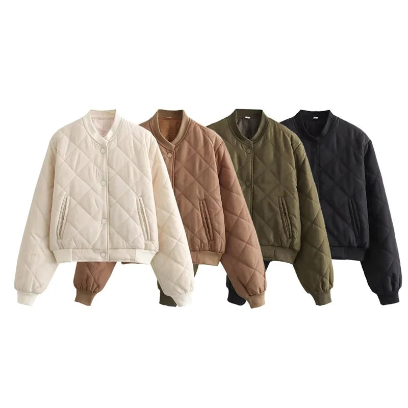 Casual Ciepła Kurtka Bomberka Damska - Stylowa i Wygodna