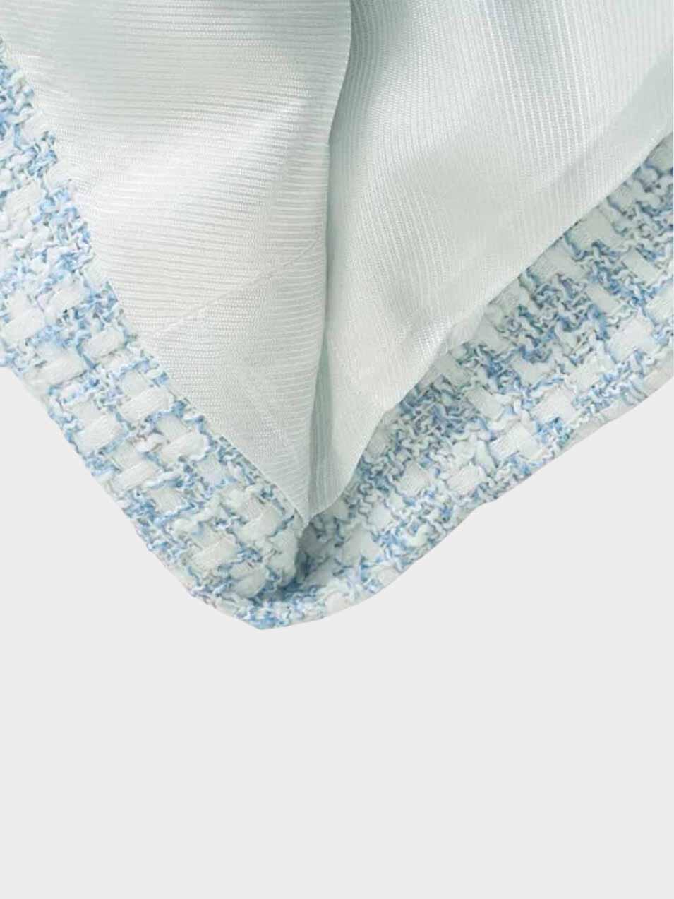 Jasno Niebieska Damska Marynarka Tweedowa – Dwurzędowa, Dopasowana i Elegancka