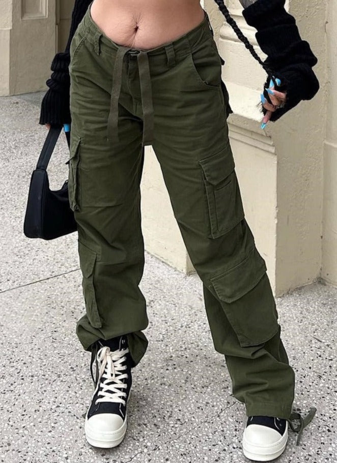 Damskie spodnie cargo – wygodne spodnie streetwear z kieszeniami