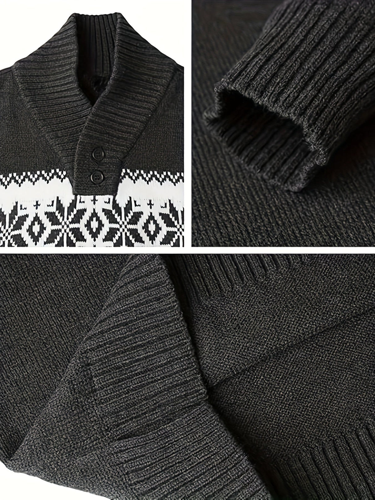 Męski sweter zimowy z norweskim motywem – ciepły sweter na święta i zimę