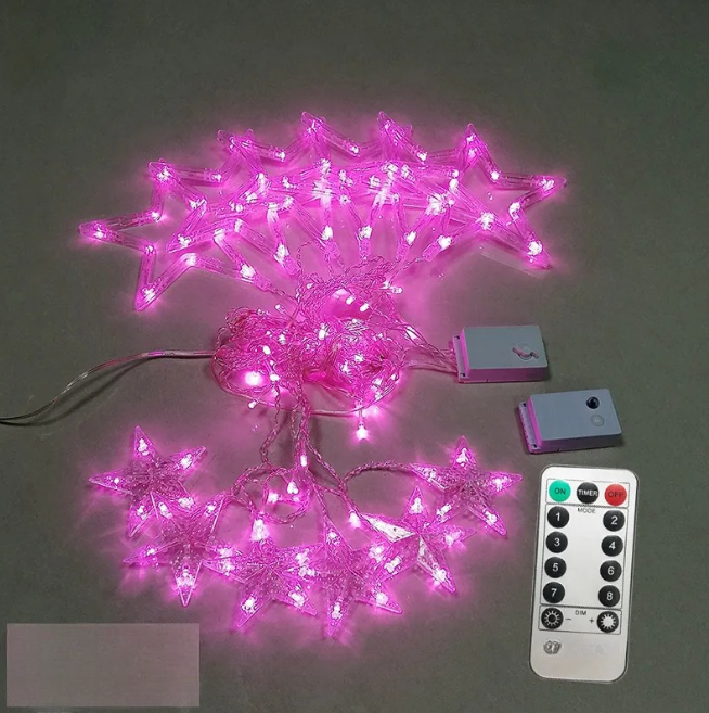 Świąteczne Gwiezdne Kurtyny LED – Oświetlenie Okienne z Gwiazdkami