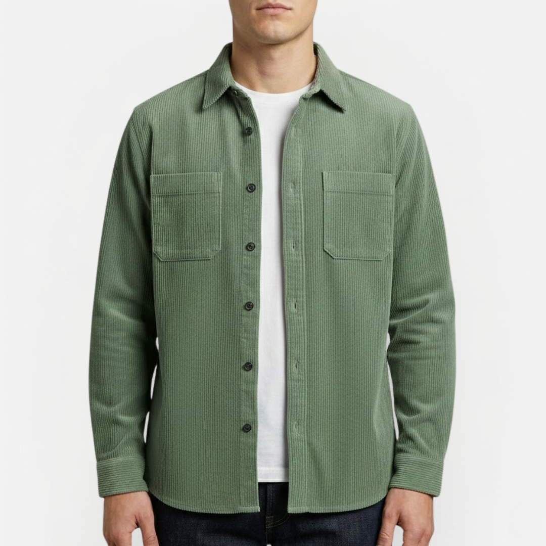 Męska koszulowa koszula sztruksowa – casualowy i ponadczasowy design