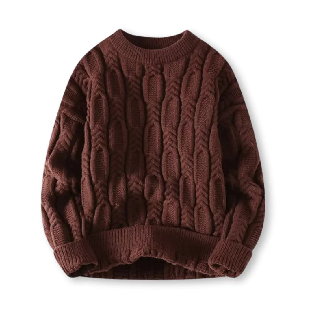 Męski sweter w paski – Nowoczesny dzianinowy sweter z okrągłym dekoltem