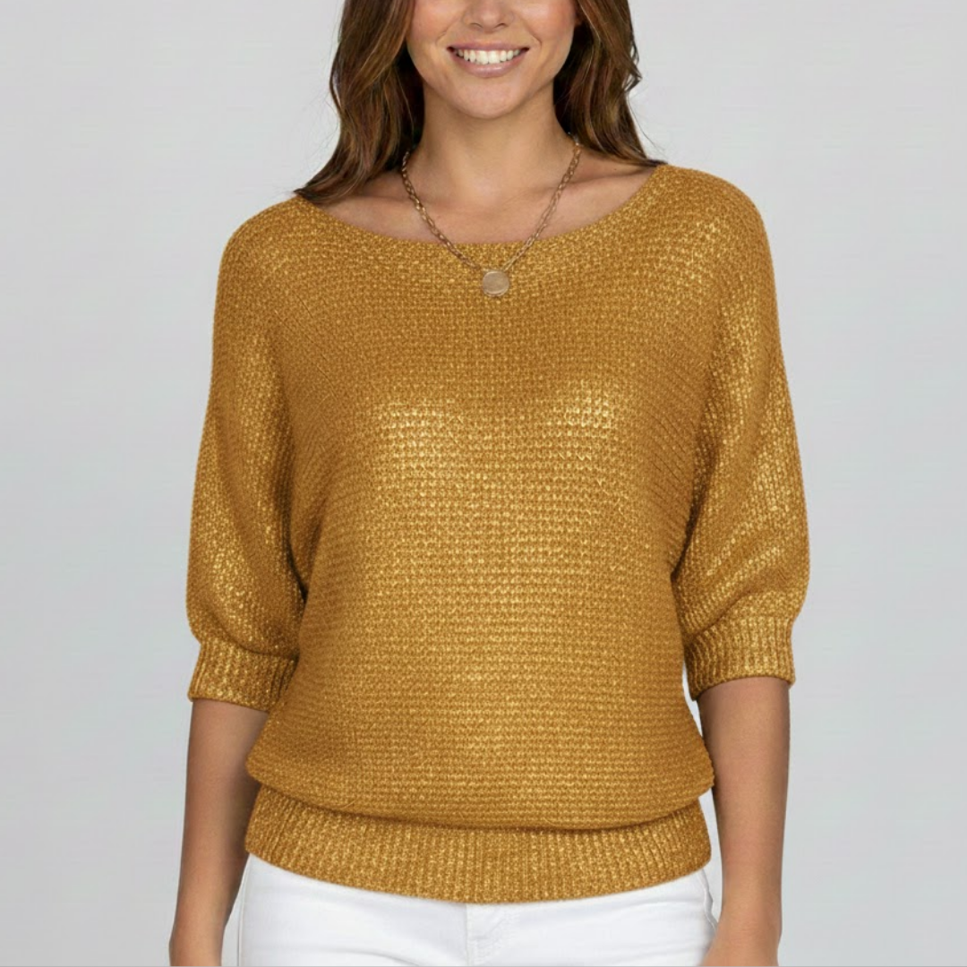 Damski sweter z dekoltem typu scoop – elegancki i wygodny krój