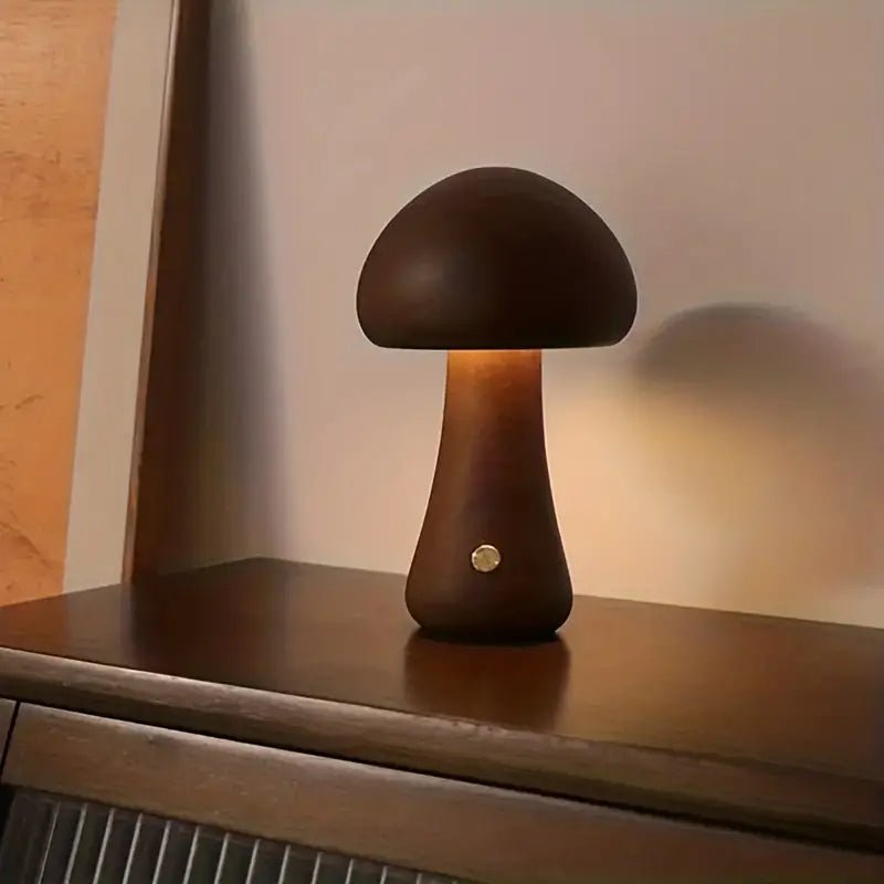 Retro Grzybowa Lampa Stołowa z Delikatnym Rozproszonym Światłem