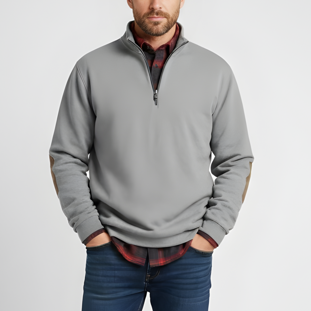 Męski sweter z półzamkiem casual i wygodny