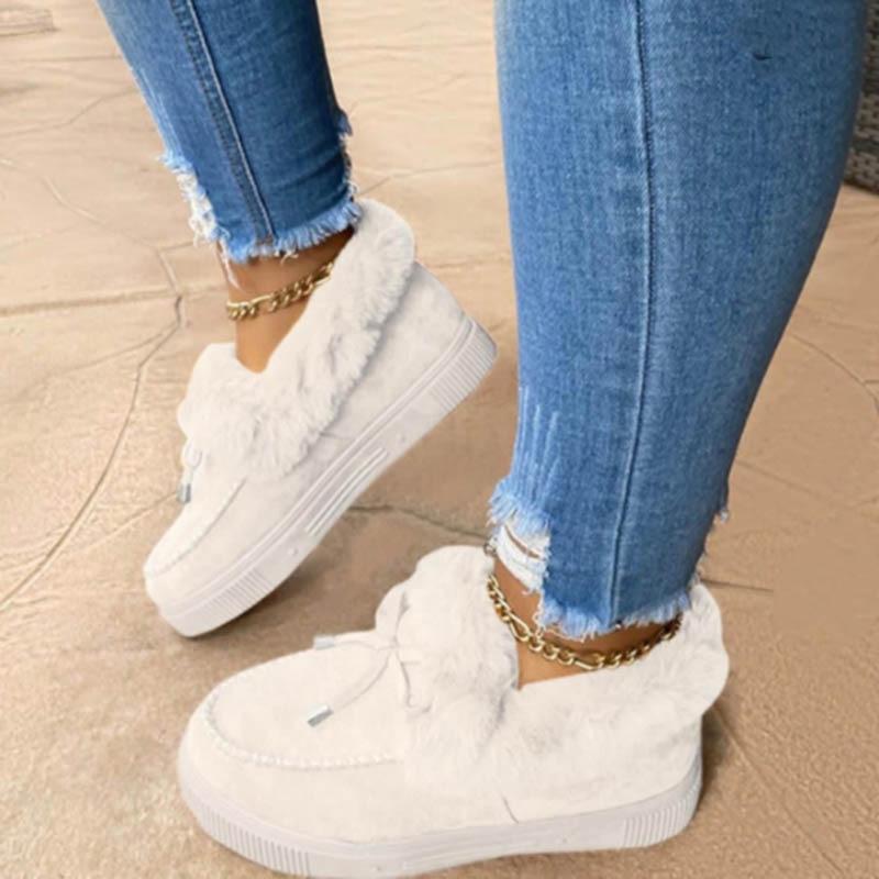 Ciepłe damskie zimowe sneakersy z futerkiem – miękkie buty komfortowe
