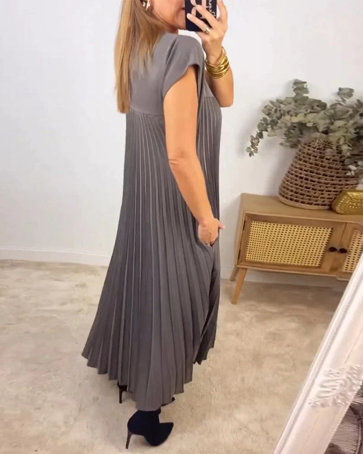 Sukienka bez rękawów z plisami - Elegancka i wygodna