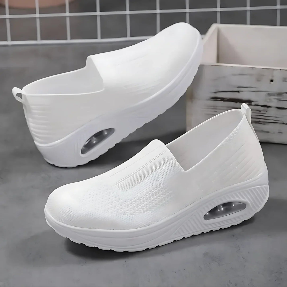 Sneakersy Damskie Slip On Koturn Wsuwane Wygodne Casual