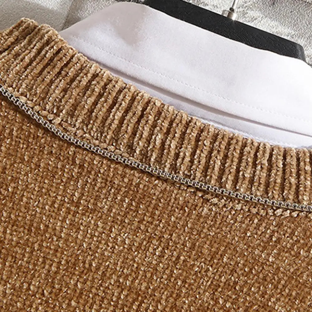 Prążkowany sweter slim fit dla mężczyzn