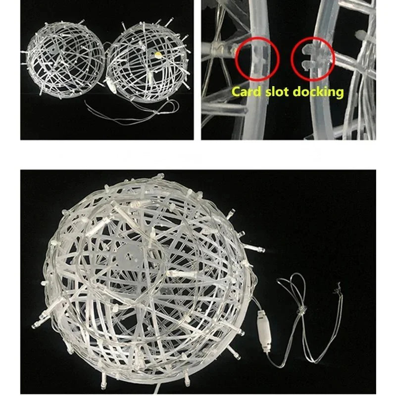 LED Kula Świetlna na Zewnątrz – Dekoracyjne Oświetlenie Wiszące do Ogrodu i na Imprezę