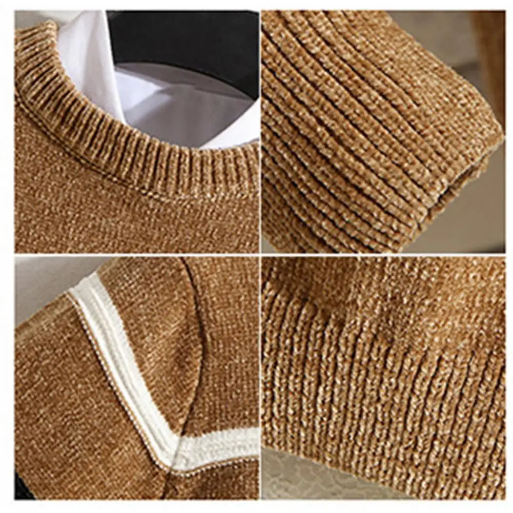 Prążkowany sweter slim fit dla mężczyzn