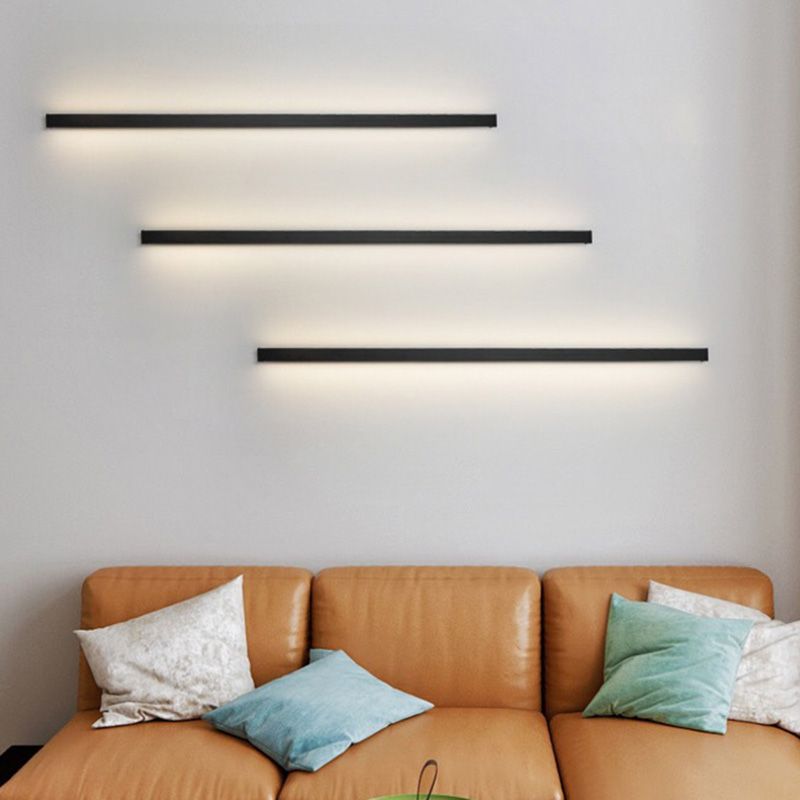 Minimalistyczna Liniowa Lampa LED na Ścianę – Nowoczesny Design w Matowej Czerni