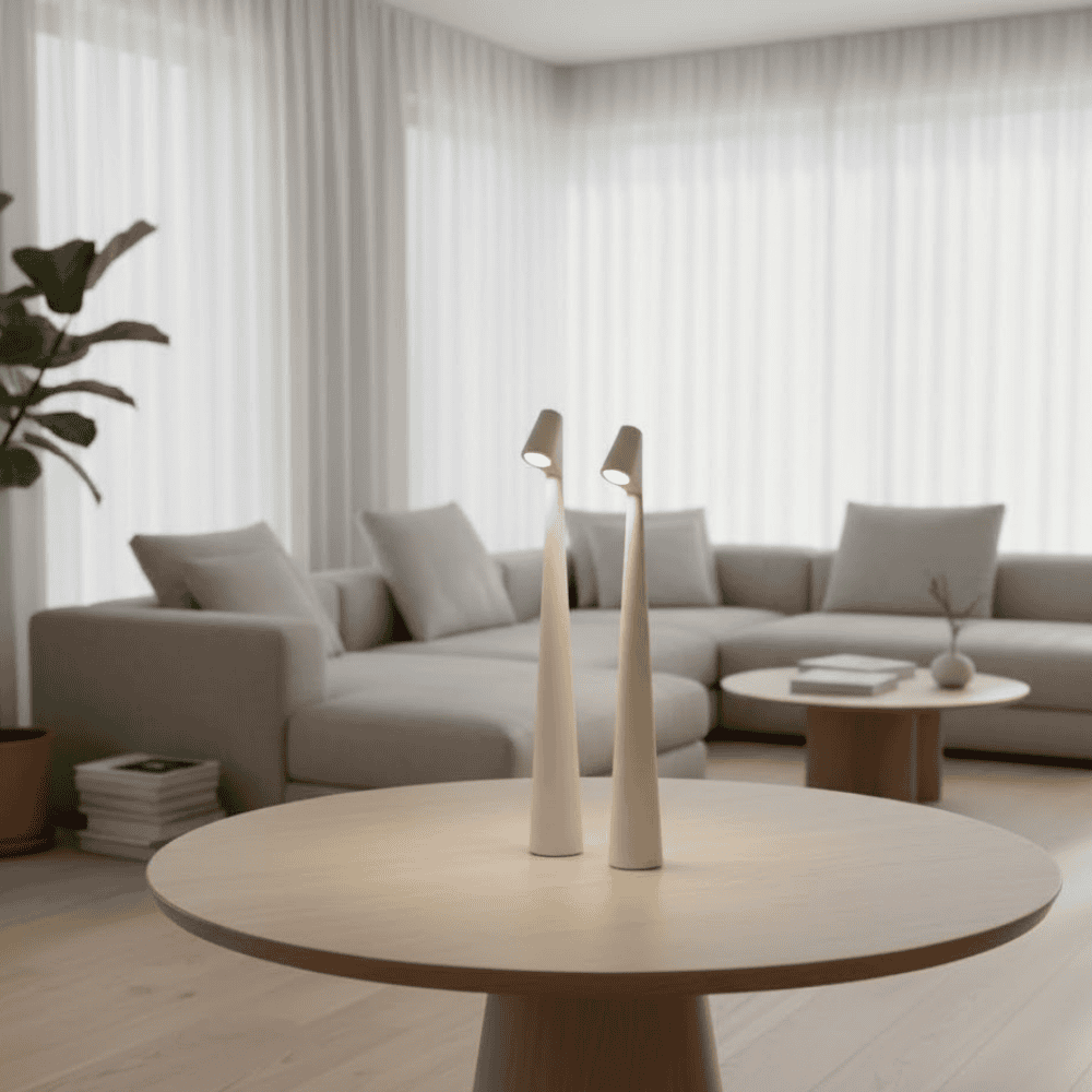 Minimalistyczna lampa stołowa LED – Nowoczesna bezprzewodowa lampa designerska