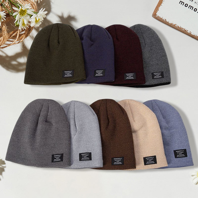 Ciepła dzianinowa czapka beanie unisex – zimowa czapka akrylowa w różnych kolorach
