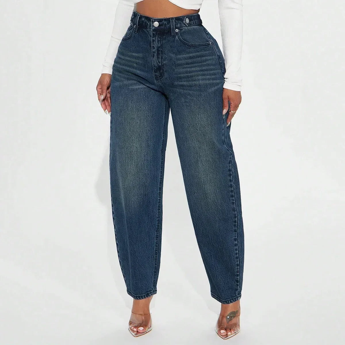 Jeans z wysokim stanem o luźnym kroju – wygodne i stylowe spodnie damskie