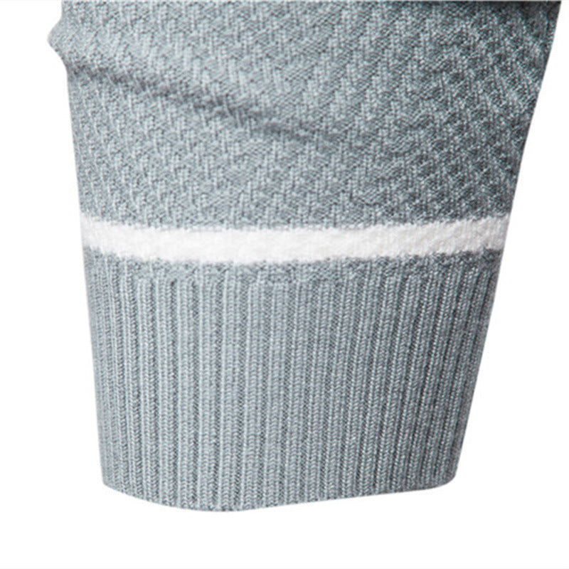 Męski sweter w paski – Nowoczesny dzianinowy sweter z okrągłym dekoltem