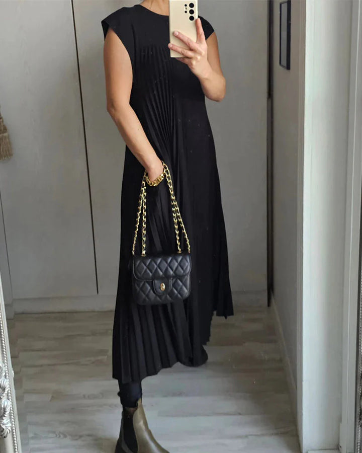 Sukienka bez rękawów z plisami - Elegancka i wygodna