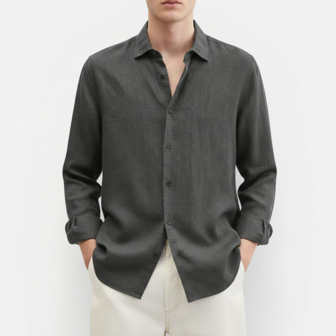 Męska lniana koszula z długim rękawem – casualowa i elegancka