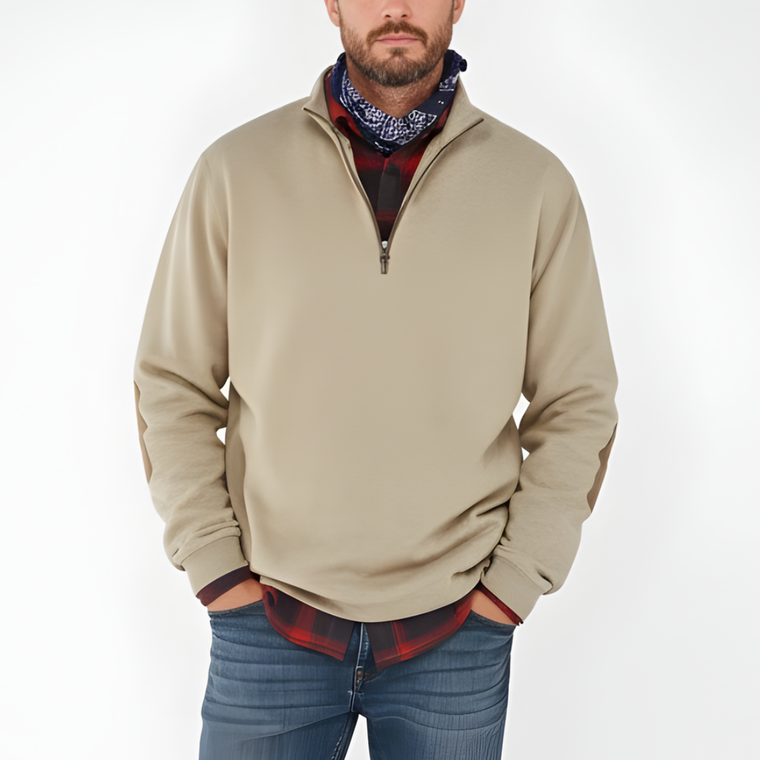 Męski sweter z półzamkiem casual i wygodny