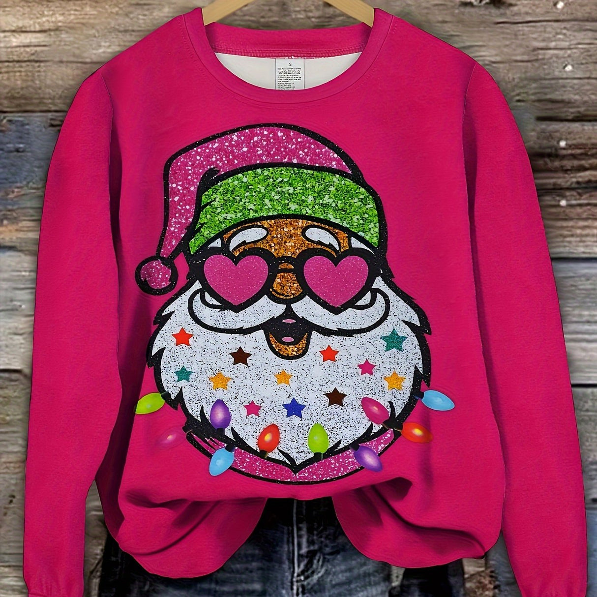 Wesoły sweter świąteczny z Mikołajem dla kobiet – wygodny zimowy sweter