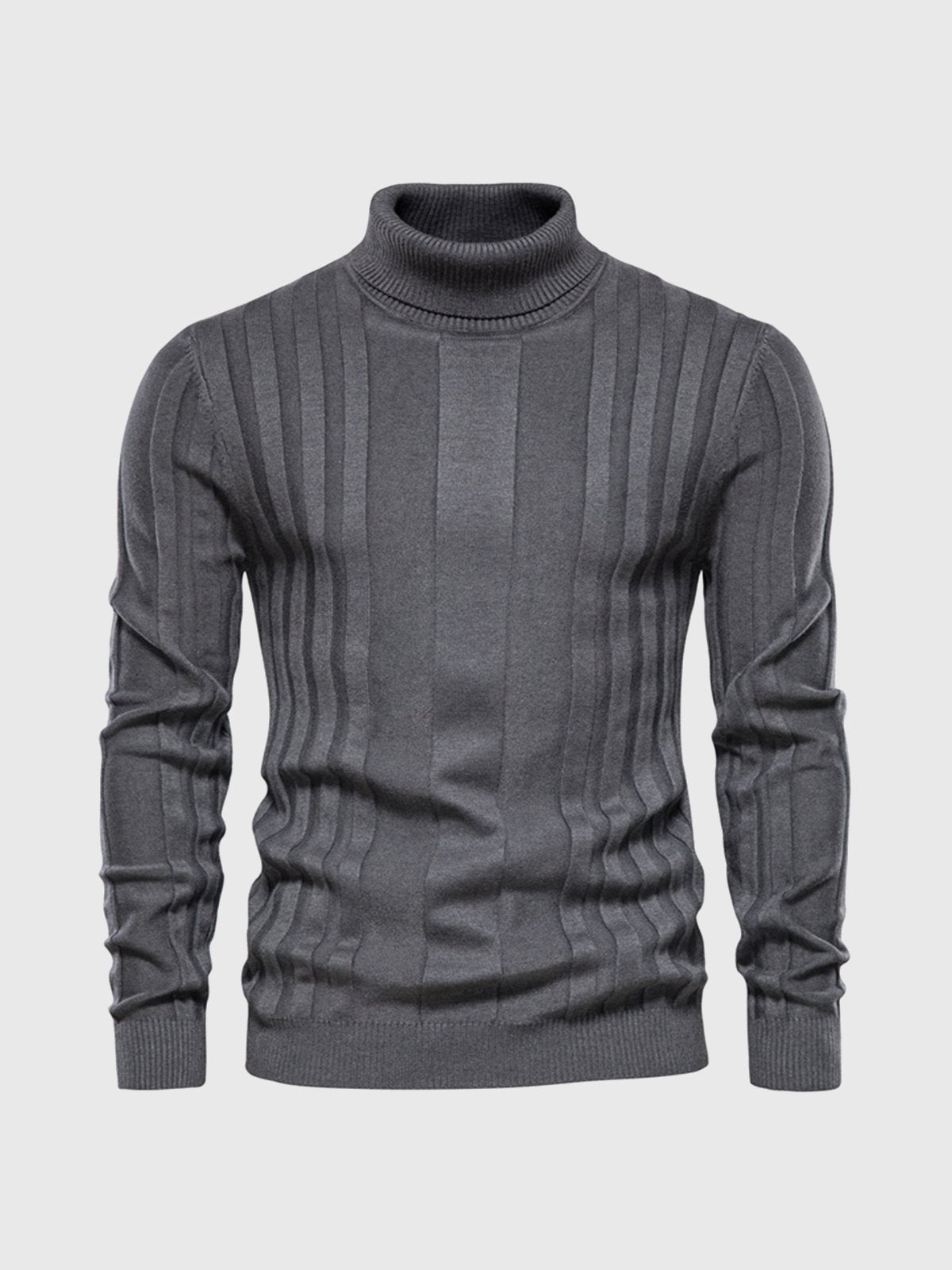 Męski golf – Dopasowany sweter z dzianiny o prążkowanym wzorze